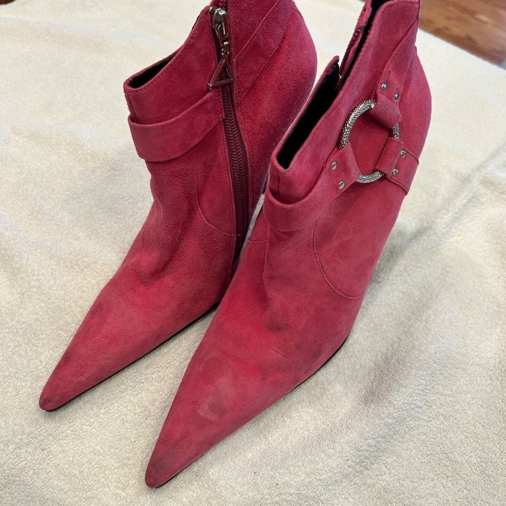 Cole Haan Pink Suede Heeled Boots